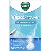 Vicks Vapo Shower With Menthol &amp; Camphor Scents Soothing Vapors 5 Tablets