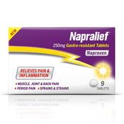Napralief Pain Relief (Naproxen 250mg) 9 Tablets