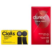 Cialis Together Tablets 10mg 8 Pack &amp; Durex Thin Feel 12 Condoms