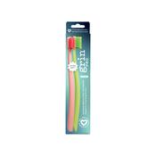 Grin Pro Ultimate Gentle Care Toothbrush Ultra Soft Green &amp; Pink 2 Pack image