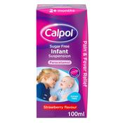 Calpol sugar free infant suspension strawberry flavour 2+ months image