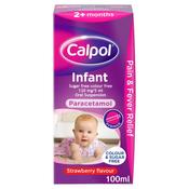 Calpol infant sugar &amp; colour free paracetamol 100ml image