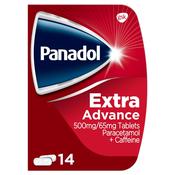 Panadol extra advance 500mg/65mg paracetamol + caffeine tablets image