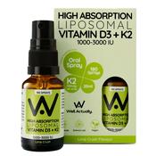 Well. Actually. Liposomal Vitamin D3+K2 Spray 1000-3000IU Lime Crush Flavour 25ml image