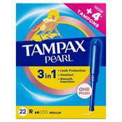 Tampax Pearl Regular Tampons with Applicator 22 Pack image