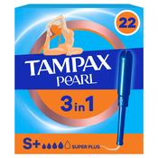 Tampax Pearl Super Plus Tampons with Applicator 22 Pack image