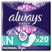 Always Daily Fresh Normal Wrapped Panty Liners 0% Fragrances &amp; Dyes 20 Liners