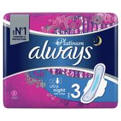 Always Platinum Night Pads with Wings 8 Pads image