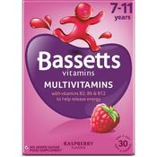 Bassetts Multi-Vits 7-11 Years Raspberry 30s