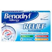 Benadryl Allergy Relief 12 Capsules image