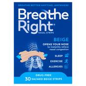 Breathe Right Congestion Relief Nasal Strips Beige Small/Medium 30 Strips