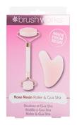 Brushworks Rose Resin Roller &amp; Gua Sha image