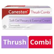 Canesten thrush combi soft gel pessary &amp; external cream image