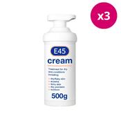 E45 Cream Pump 500g x 3