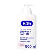 E45 Dry Skin Relief Shower and Bath Oil Wash 500ml