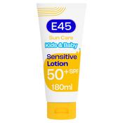 E45 Sun Care Kids &amp; Baby Sensitive Lotion SPF50+ 180ml