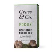 Grass &amp; Co. FOCUS Lion's Mane Mushrooms with Ginseng + Omega-3 60 Vegan Capsules image