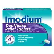 Imodium Dual Action Relief 12 Tablets image