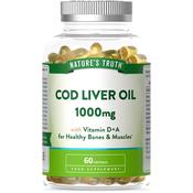 Natures Truth Cod Liver Oil 1000mg with Vitamin D+A 60 Softgels image