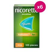 Nicorette Gum Fruit Fusion 4mg 105 Pieces x 6 image