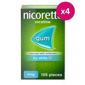 Nicorette Icy White Gum 4mg 105 Pieces x 4 image