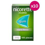 Nicorette Original Gum 2mg 105 Pieces x 10 image