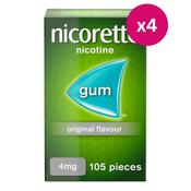 Nicorette Original Gum 4mg 105 Pieces x 4 image