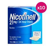 Nicotinell 24 Hour Patches Step One 21mg 7 Pack x 10 image