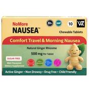 NoMore Nausea Natural Travel, Motion and Morning Sickness Chewable 10 Tablets image
