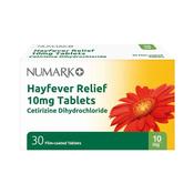 Numark Allergy Relief Cetirizine 10mg Film-Coated 30 Tablets image