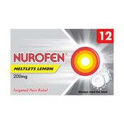 Nurofen Ibuprofen 200mg Meltlets Lemon 12 Tablets image