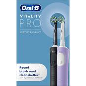 Oral-B Vitality PRO Black &amp; Lilac Electric Toothbrush Duo image