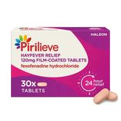 Pirilieve Hayfever Relief 120mg Fexofenadine Hydrochloride 30 Tablets