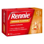 Rennie Orange Chewable Tablets 72 Tablets