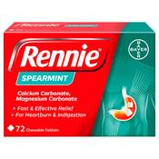 Rennie Spearmint Heartburn &amp; Indigestion Relief 72 Tablets