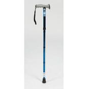 Soft Grip Folding Walking Stick - Blue Crackle image