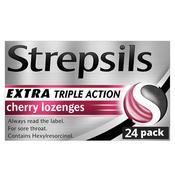 Strepsils Extra Triple Action Cherry Lozenges 24 Pack