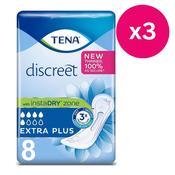TENA Lady Discreet Extra Plus Incontinence Pads 8 Pack x3 image