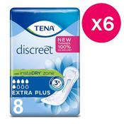 TENA Lady Discreet Extra Plus incontinence Pads 8 Pack x6 image