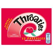 Throaties Strong Original Flavour Soft Soothing Pastilles with Honey &amp; Menthol 12 Pastilles image