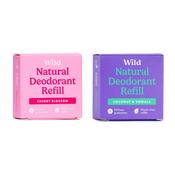 Wild Cherry Blossom Deodorant + Coconut &amp; Vanilla Deodorant Refill 40g x 2