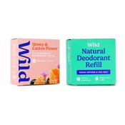 Wild Honey &amp; Cactus Flower Deodorant + Fresh Cotton Deodorant Refill 40g x 2