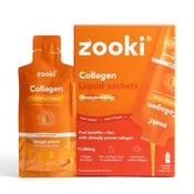 Zooki Super Strength Marine Collagen 11,000mg Mango Peach Flavour 18.5ml 14 Sachets image