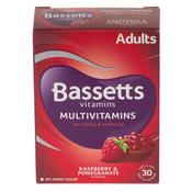 Bassetts Adult Multivitamins Raspberry &amp; Pomegranate Flavour 30 Chewies