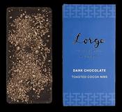 Dark Chocolate &amp; Toasted Cocoa Nibs Bar — Lorge Chocolatier image
