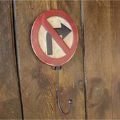Road Sign No Right Turn Coat Hook - Lots Furnishings image