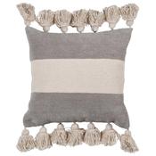 Striped Cushion Cover with Tassels&amp;Filler - Lots Furnishings image