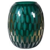 Large Green and Gold Glass Vase - Lots Furnishings image