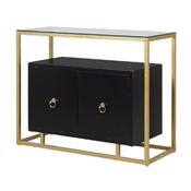 Gold Console Table with Black Storage Cabinet - Lots Furnishings image