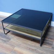Square Industrial Coffee Table With Shelf - Lots Furnishings image